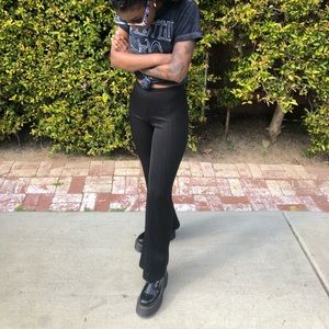 OG AMERICAN APPAREL ribbed mid rise flare pants